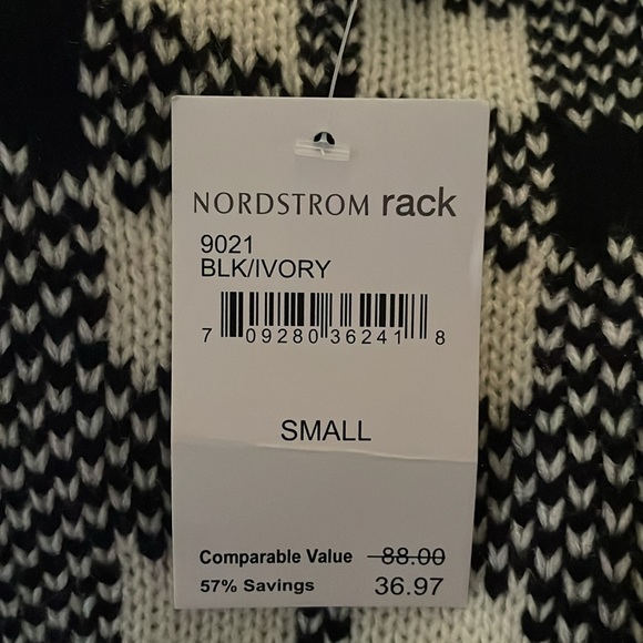 CENY Houndstooth Pocket Front Cardigan Size Small - Picture 5 of 5